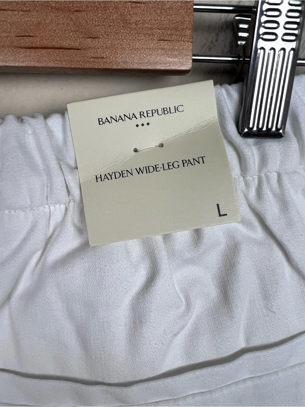 Banana Republic Factory WIDE-LEG HIGH-RISE LINEN-BLEND PANTS L WHITE